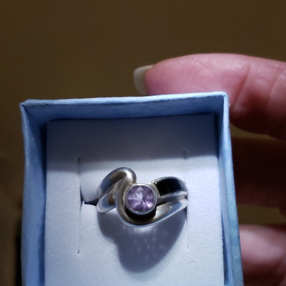 Boma Jewelry - Amethyst and Black Onyx silver ring